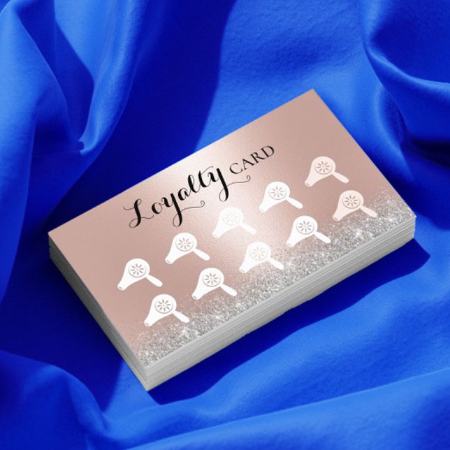 Hair Stylist Modern Rose Gold Beauty Salon Loyalty Card (Creator Uploaded)