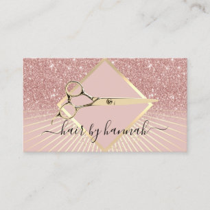 Hair Stylist Modern Rose Gold Glitter Ombre Salon Business Card