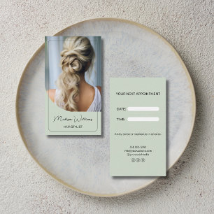 Hair Stylist Modern Sage Green Appointment Card