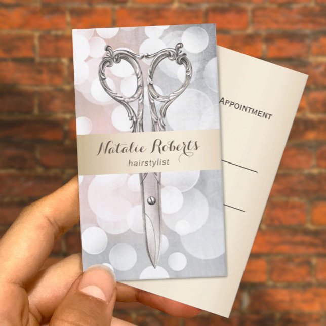 Hair Stylist Modern Silver Gold Salon Appointment Card (Creator Uploaded)
