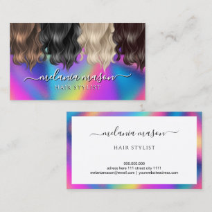 Hair Stylist Modern Vibrant Colourful Business Card
