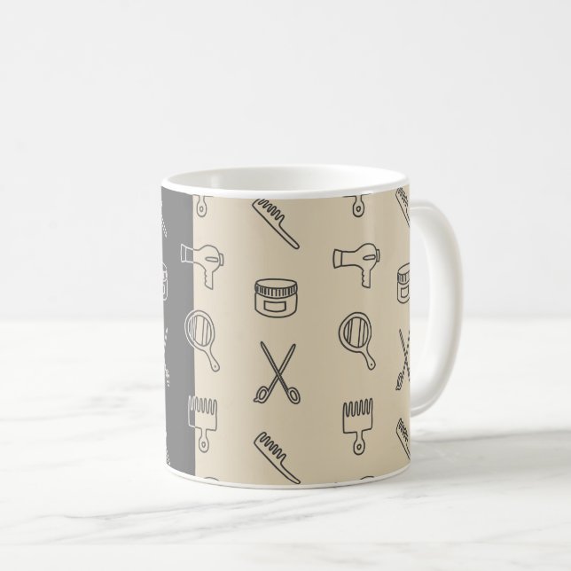 Hair Stylist Pattern Coffee Mug (Front Right)
