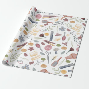 Hair Stylist   Pattern   Watercolor Wrapping Paper