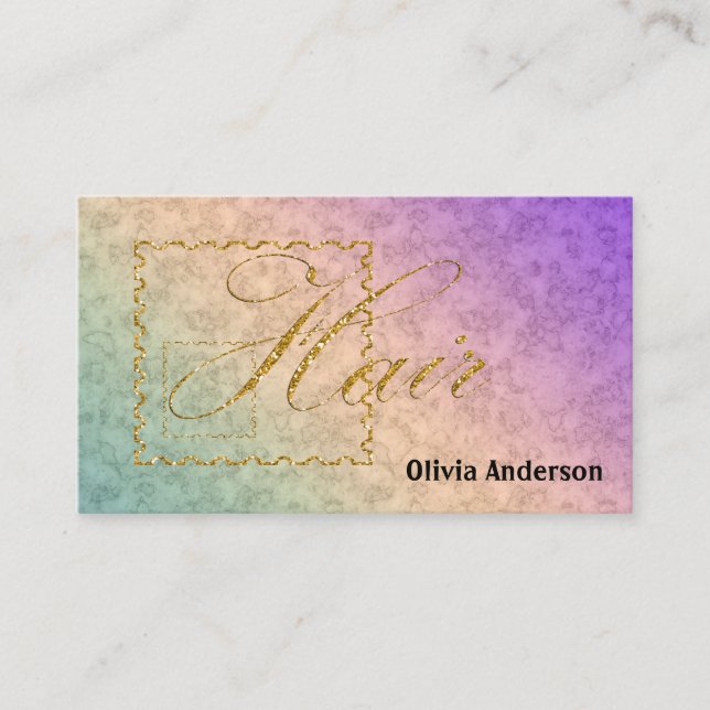 Hair, stylist, personalised business card (Front)