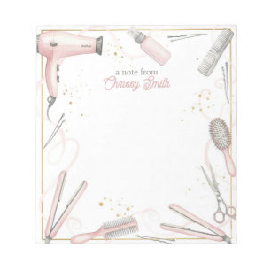 Hair stylist Personalized Pink Hairstylist Styling Notepad