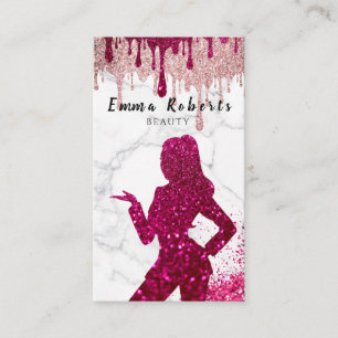 Hair Stylist Pink Bokeh Shine Glitter Sparkling Business Card
