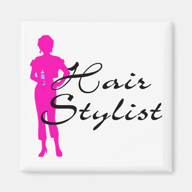 Hair Stylist (Pink) Magnet (Front)