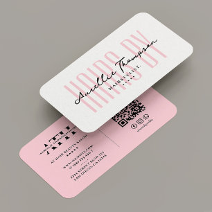 Hair Stylist Pink Pastel Aesthetic Modern Business Card