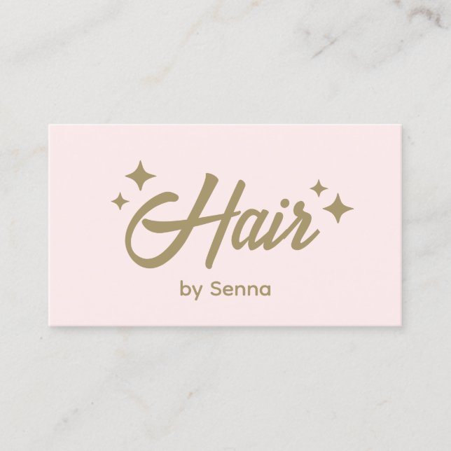Hair Stylist Pink Retro Stars  Business Card (Front)