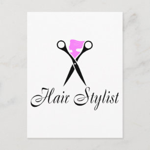 Hair Stylist (Pink/Scissors) Postcard