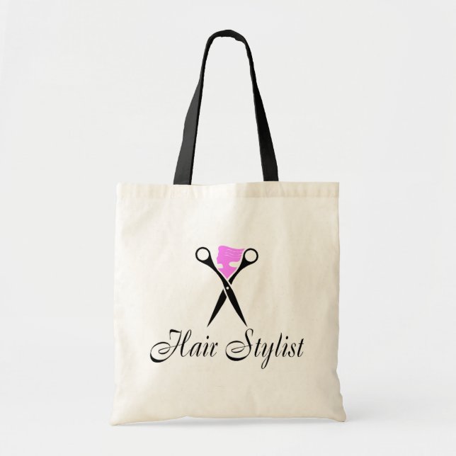 Hair Stylist (Pink/Scissors) Tote Bag (Front)