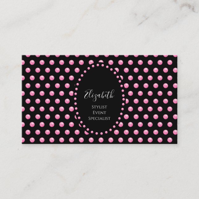 Hair Stylist Pretty Elegant Chic Pink Appointment Business Card (Front)