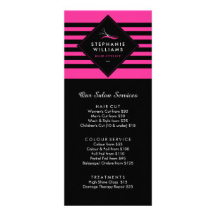 Hair Stylist Price List Rack Card