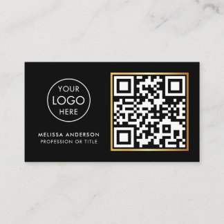 Hair Stylist Professional QR Code Logo Modern Business Card