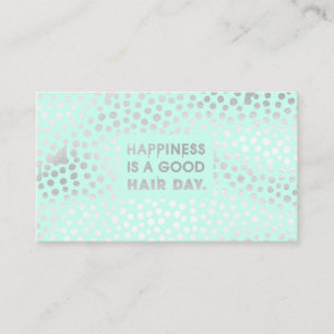 Hair Stylist Quote   Modern Green Foil Business Card