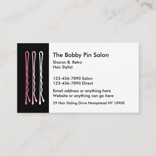 Hair Stylist Retro Design Template Appointment Card (Front)