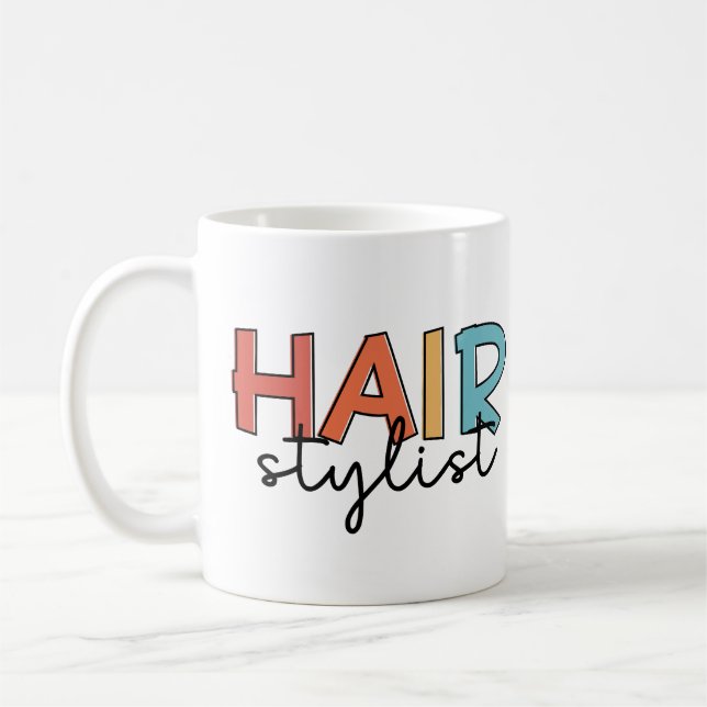 Hair Stylist Retro Hairdresser Gift Coffee Mug (Left)