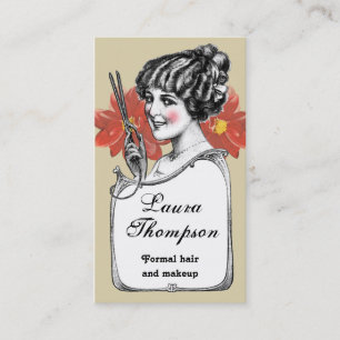 Hair Stylist Retro Vintage Flower Business Card