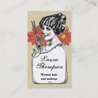 Hair Stylist Retro Vintage Flower Business Card