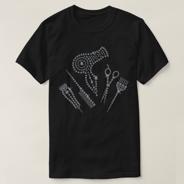 Hair Stylist Rhinestone Hairstylist T-Shirt (Design Front)