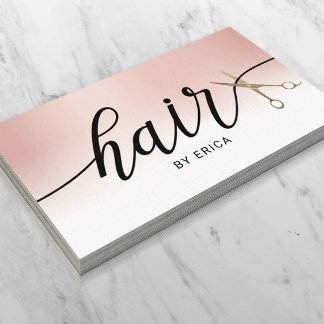 Hair Stylist Rose Gold Beauty Salon Elegant Appointment Card