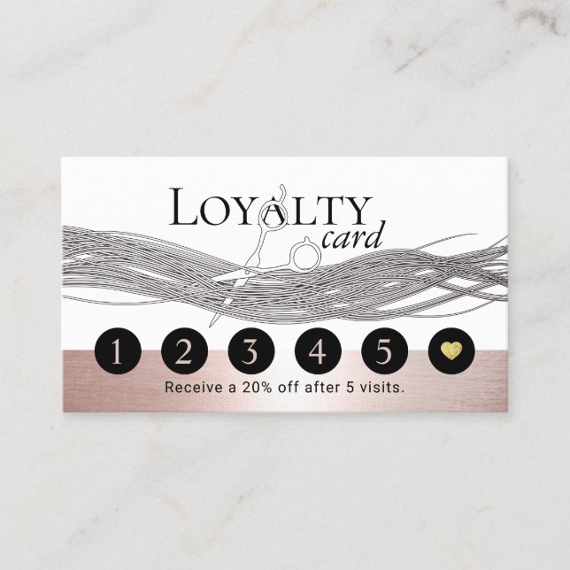 Hair Stylist Rose Gold Beauty Salon Loyalty Punch (Front)
