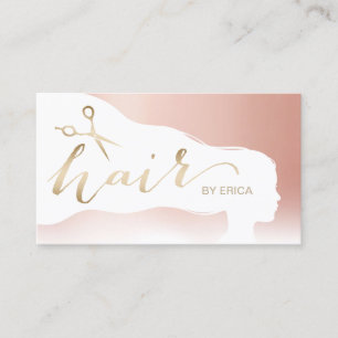 Hair Stylist Rose Gold Pastel Salon Appointment Card