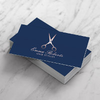 Hair Stylist Rose Gold Scissor Navy Appointment