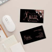 Hair stylist rose gold typography hair scissors