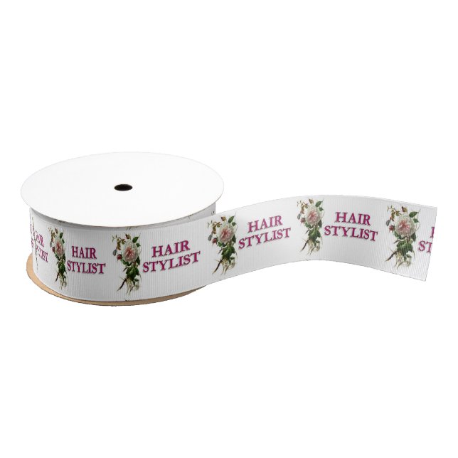 Hair Stylist Rose Grosgrain Ribbon (Spool)