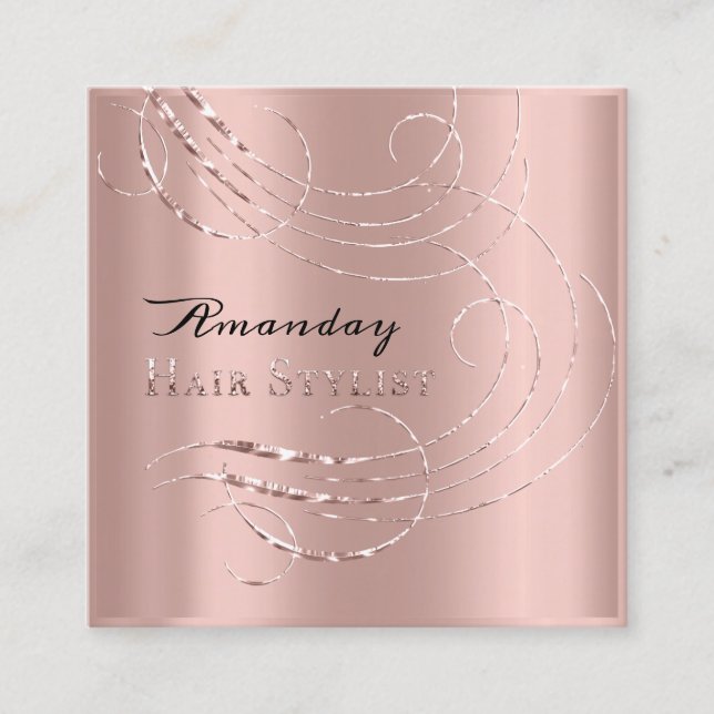 Hair Stylist Salon Appointment Card Pink (Front)