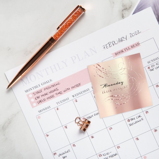 Hair Stylist Salon Appointment Card Rose Gold (Hair Stylist Salon Appointment Card Rose Gold)