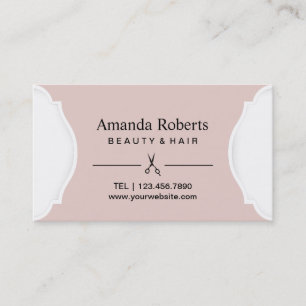 Hair Stylist Salon Appointment Vintage Blush Pink Card