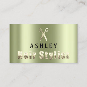 Hair Stylist Salon Black Min Gold Appointment Card