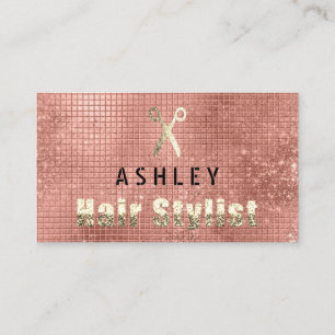 Hair Stylist Salon Black VIP Gold Appointment Card