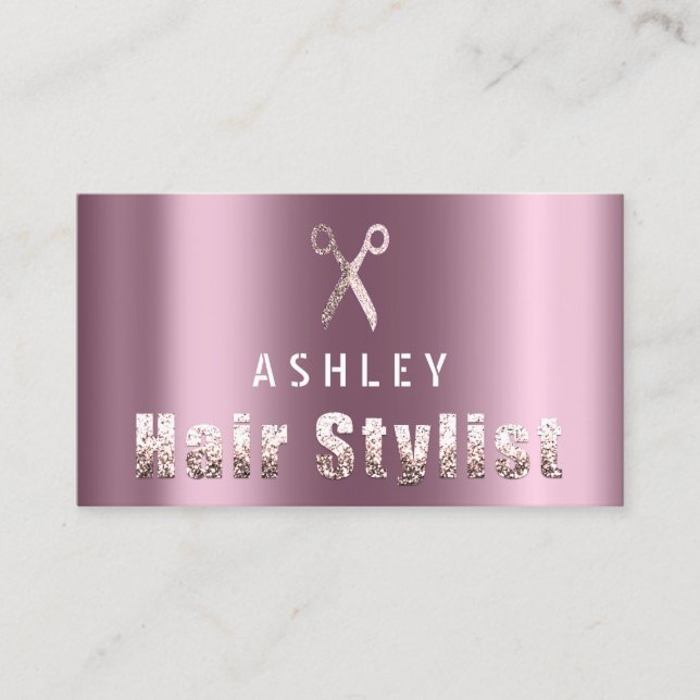 Hair Stylist Salon Blush Pink Appointment Card (Front)
