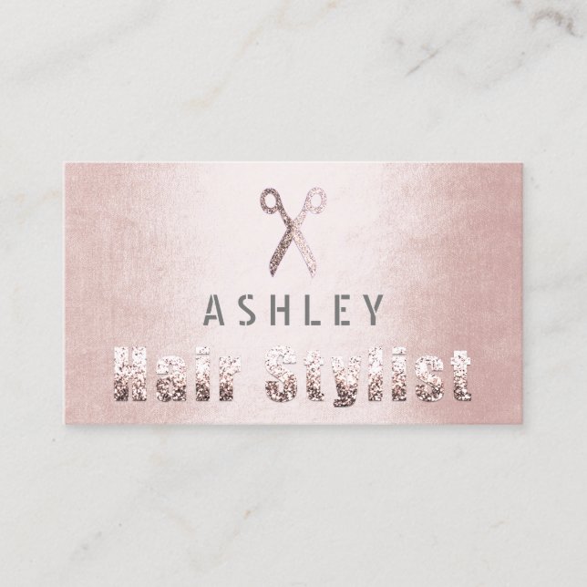 Hair Stylist Salon Blush Pink Appointment Card (Front)