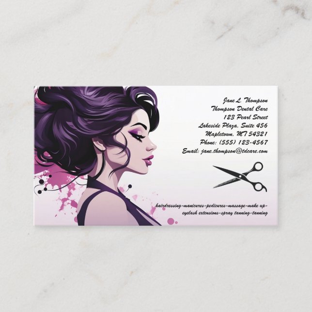 Hair Stylist & Salon Business Card (Front)