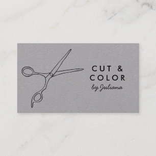 Hair Stylist Salon Chic Scissors Line Art Minimal Business Card