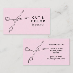 Hair Stylist Salon Chic Scissors Line Art Minimal  Business Card