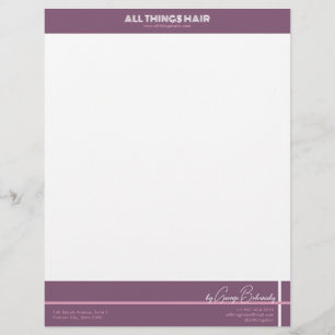 Hair Stylist, Salon Custom Letterhead