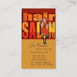 Hair Stylist Salon Hairstylist Tredy Text Appointment Card