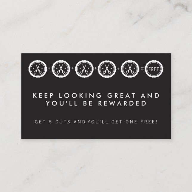 Hair Stylist Salon Loyalty Program Cards (Front)