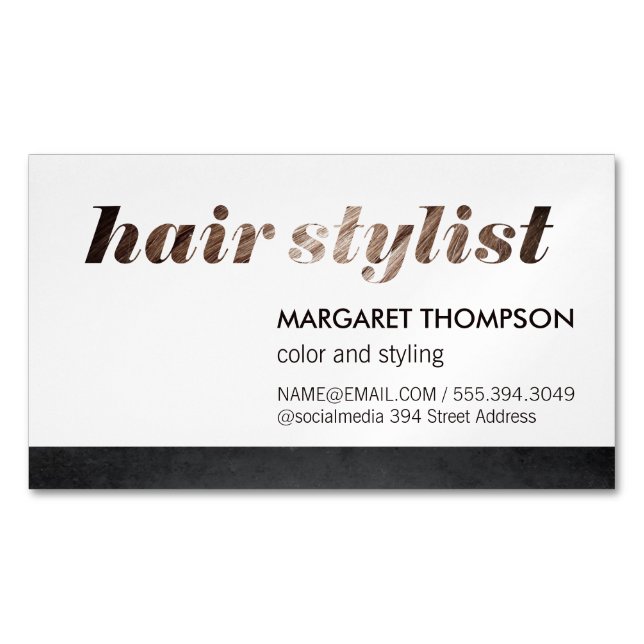 Hair Stylist / Salon Magnetic Business Card (Front)