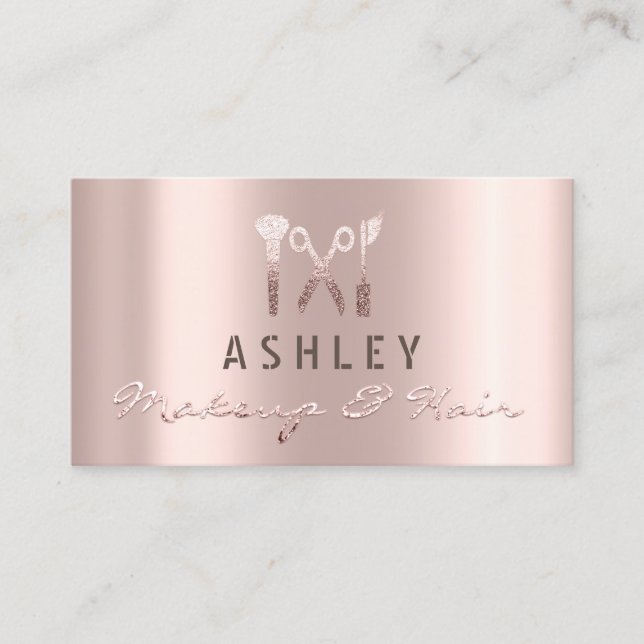 Hair Stylist Salon Makeup Artist Appointment Rose Business Card (Front)