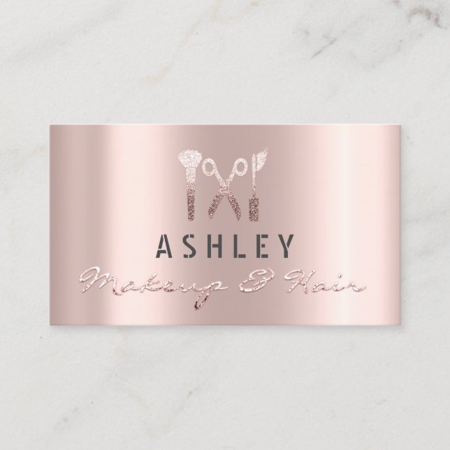 Hair Stylist Salon Makeup Artist Appointment Rose Business Card (Front)