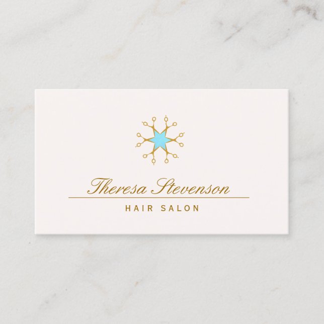 Hair Stylist Salon Scissors Logo Business Card (Front)