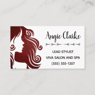 Hair Stylist Salon Silhouette Business/ Appointment Card