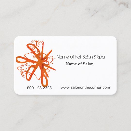 Hair Stylist Salon Spa Blossom Swirl Scissors Appointment Card