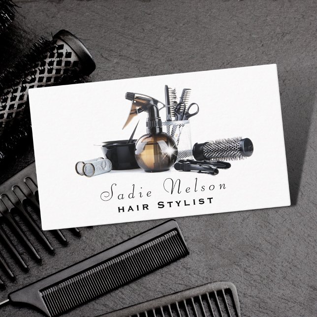 Hair stylist Salon Tools Beauty Business Card (Creator Uploaded)